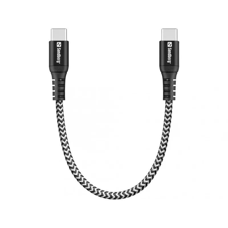 USB-C Cable Sandberg Survivor 0.2M 100W Black White