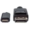 Manhattan USB-C to DisplayPort Cable, 4K@60Hz, 1m, Male to Male, Black, Not Bi-Directional, Three Year Warranty, Equivalent to CDP2DP1MBD