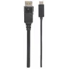 Manhattan USB-C to DisplayPort Cable, 4K@60Hz, 1m, Male to Male, Black, Not Bi-Directional, Three Year Warranty, Equivalent to CDP2DP1MBD