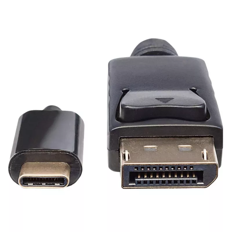 Manhattan USB-C to DisplayPort Cable, 4K@60Hz, 2m, Male to Male, Black, Not Bi-Directional, Three Year Warranty, Equivalent to CDP2DP2MBD