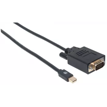 Manhattan Mini DisplayPort 1.2a to VGA Cable, 1080@60Hz, Active, 1.8m, Male to Male, Black, Polybag