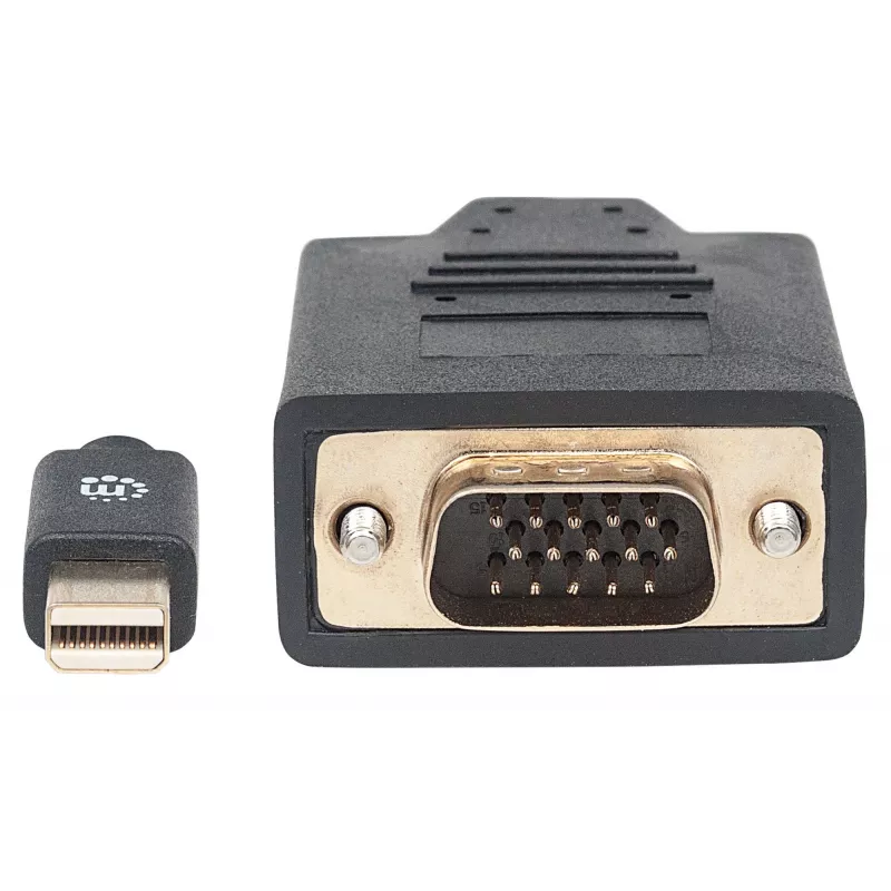 Manhattan Mini DisplayPort 1.2a to VGA Cable, 1080@60Hz, Active, 1.8m, Male to Male, Black, Polybag