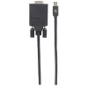Manhattan Mini DisplayPort 1.2a to VGA Cable, 1080@60Hz, Active, 1.8m, Male to Male, Black, Polybag