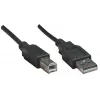 Manhattan USB-A to USB-B Cable, 0.5m, Male to Male, 480 Mbps (USB 2.0), Hi-Speed USB, Black, Lifetime Warranty, Equivalent to USB2HAB50CM