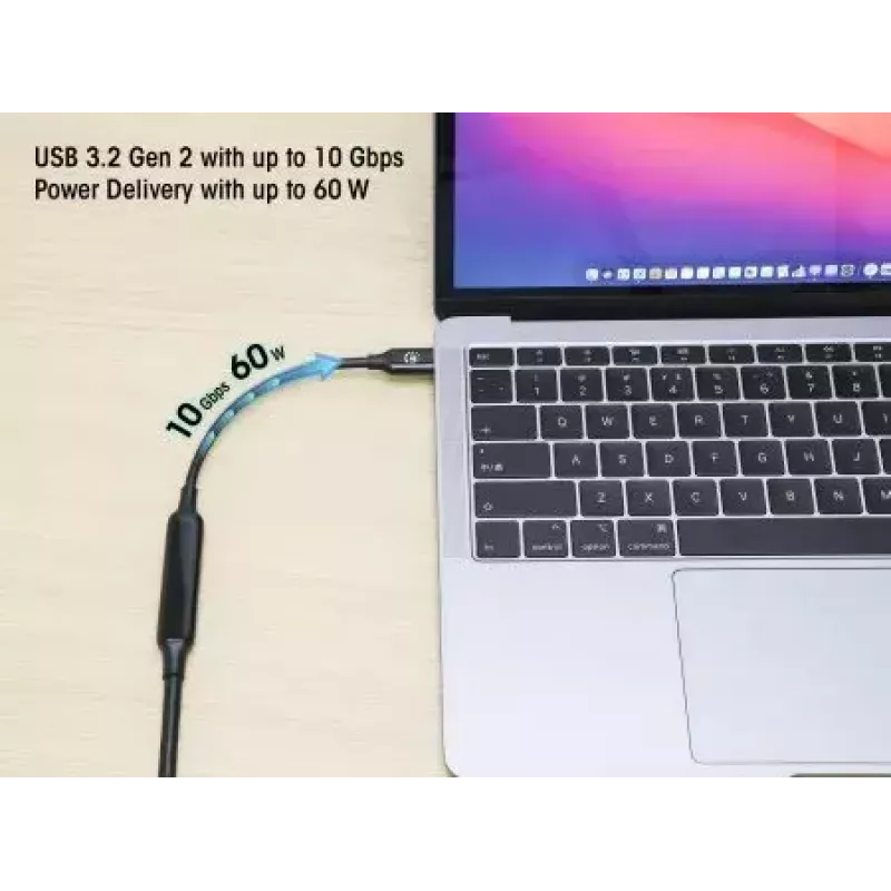 USB-C Cable Manhattan 5m Active Male to Male 10 Gbps 3A Black