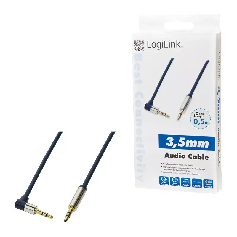 Audio Cable LogiLink 3.5mm - 3.5mm 0.5m Blue