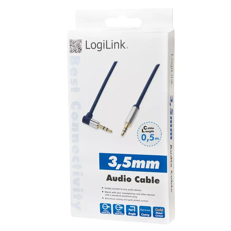 Audio Cable LogiLink 3.5mm - 3.5mm 0.5m Blue