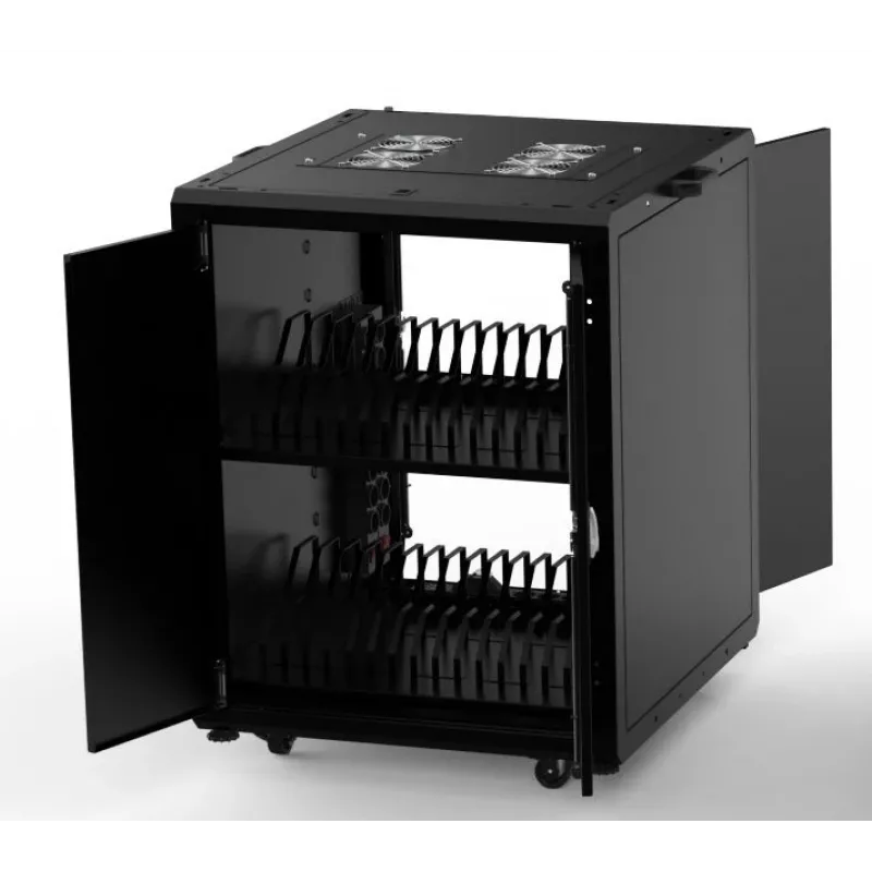 Lanview LVR16U7075BL-DCN-LAPTOP 16U Rackmount Laptop Cabinet, Black