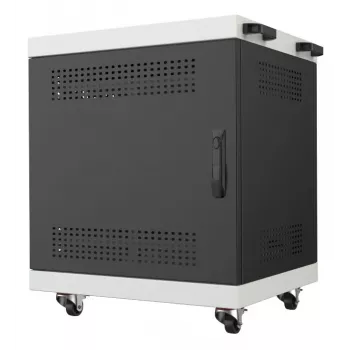 Lanview LVR14U6555BL 14U Rack-Mountable Laptop Charging Cabinet, 650x550x550 mm, Black