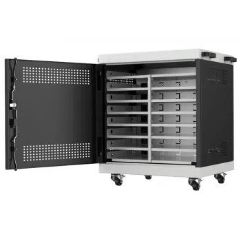 Lanview LVR14U6555BL 14U Rack-Mountable Laptop Charging Cabinet, 650x550x550 mm, Black