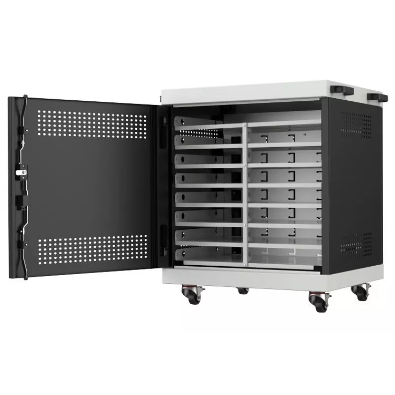 Lanview LVR14U6555BL 14U Rack-Mountable Laptop Charging Cabinet, 650x550x550 mm, Black