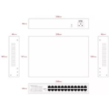 Unmanaged Switch Lanview LVN-1U-24PORT-1G — 24-port full Gigabit rackmount