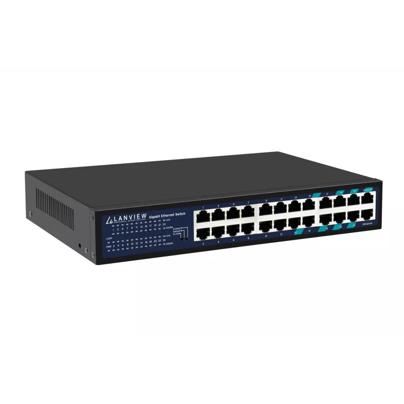 Unmanaged Switch Lanview LVN-1U-24PORT-1G — 24-port full Gigabit rackmount