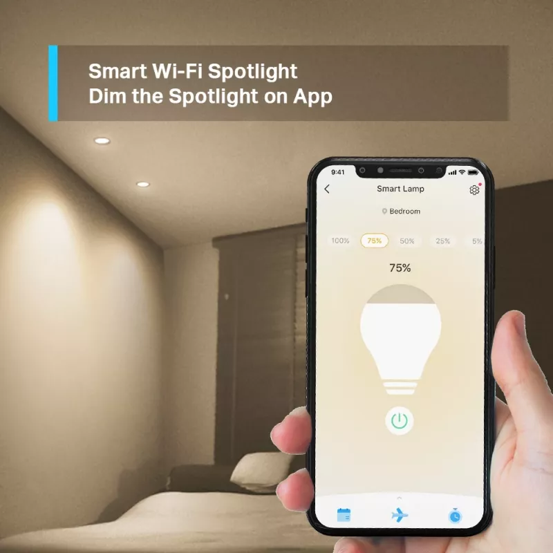 TP-Link Tapo Smart Wi-Fi Spotlight, Dimmable, 4-Pack, Smart bulb, Wi-Fi, White, 802.11b, 802.11g, Wi-Fi 4 (802.11n), GU10, Parabolic bulb