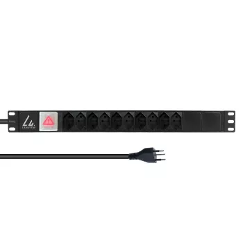 Lanview 19-inch Rack Power Strip 1U 10A, 10x Swiss T13 (LVR-2MCH-SW-CH10)