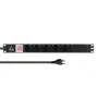 Lanview 19-inch Rack Power Strip 1U 10A, 10x Swiss T13 (LVR-2MCH-SW-CH10)
