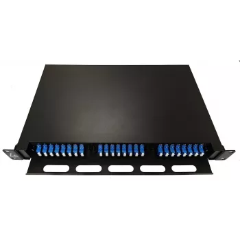 Lanview LVO-101020 fiber optic sliding panel ODF, LC SM OS2, 48 cores, 1U