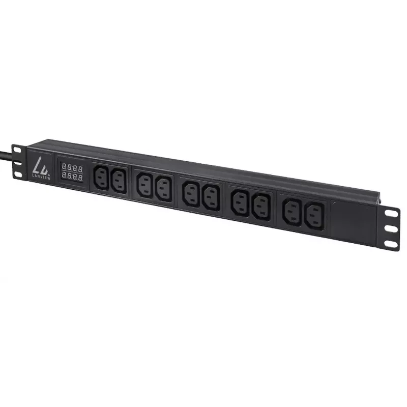 Lanview LVR-3MIEC-AMP-10C13 power distribution unit (PDU) 10 AC outlet(s) 1U Black