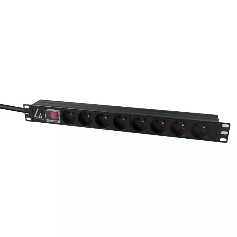 Lanview LVR-2MSCH-SW-C13-8 power distribution unit (PDU) 8 AC outlet(s) 1U Black