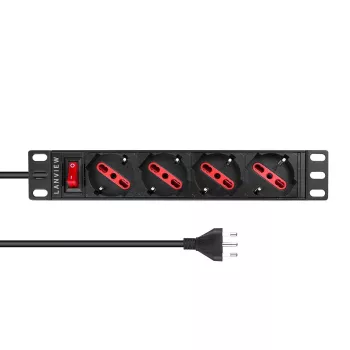Power Distribution Unit Lanview LVR-2MIT-SW-IT4 1U Black 2m Cable