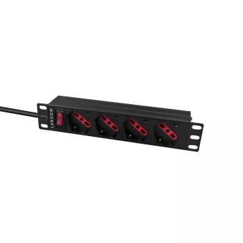 Power Distribution Unit Lanview LVR-2MIT-SW-IT4 1U Black 2m Cable