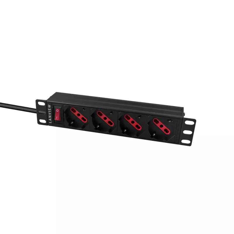 Power Distribution Unit Lanview LVR-2MIT-SW-IT4 1U Black 2m Cable