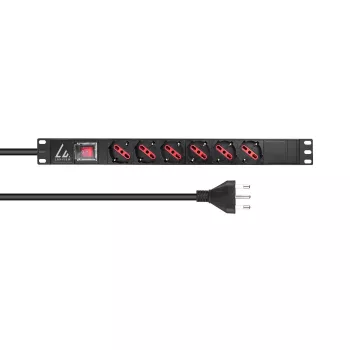 Power Distribution Unit Lanview LVR-2MIT-SW-IT6 1U Black 2m Cable