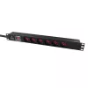 Power Distribution Unit Lanview LVR-2MIT-SW-IT6 1U Black 2m Cable