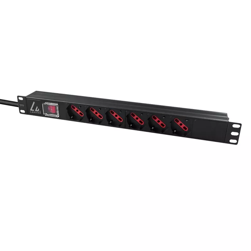 Power Distribution Unit Lanview LVR-2MIT-SW-IT6 1U Black 2m Cable