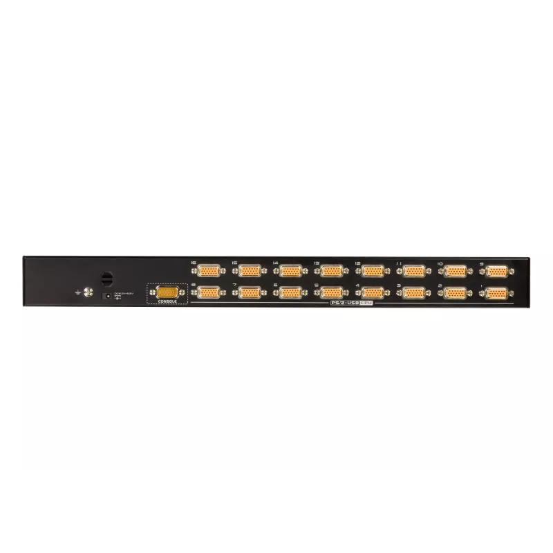 ATEN 16-Port USB - PS/2 VGA KVM Switch, 2048 x 1536 pixels, QXGA, Rack mounting, 6.5 W, 1U, Black