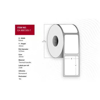 Printer label Capture CA-3007205-T high quality durable adhesive