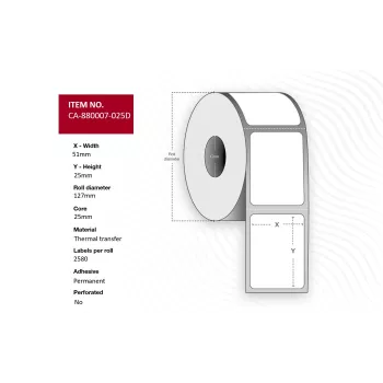 Capture CA-880007-025D printer label