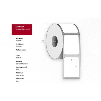 Capture W128432989 White Self-adhesive printer label
