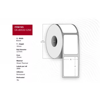 Capture CA-LB3132-C25O printer label