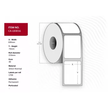 Capture CA-LB3016 printer label White