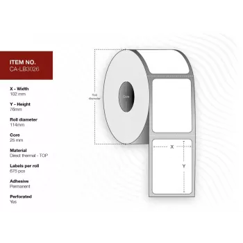 Capture CA-LB3026 printer label White