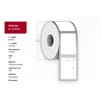 Printer label Capture CA-LB3028 White Roll 950 labels