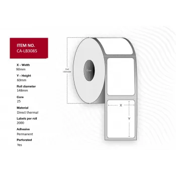 Capture CA-LB3085 printer label White Roll Direct thermal 2000 labels