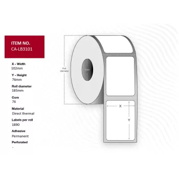 Capture CA-LB3101 printer label White Roll Direct thermal 1890 labels