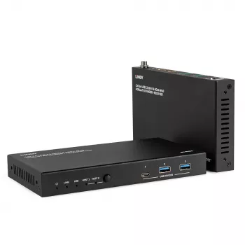 Network transmitter & receiver Lindy 100m Cat.6A 2 Host USB 3.2 Gen 1 & HDMI 4K60