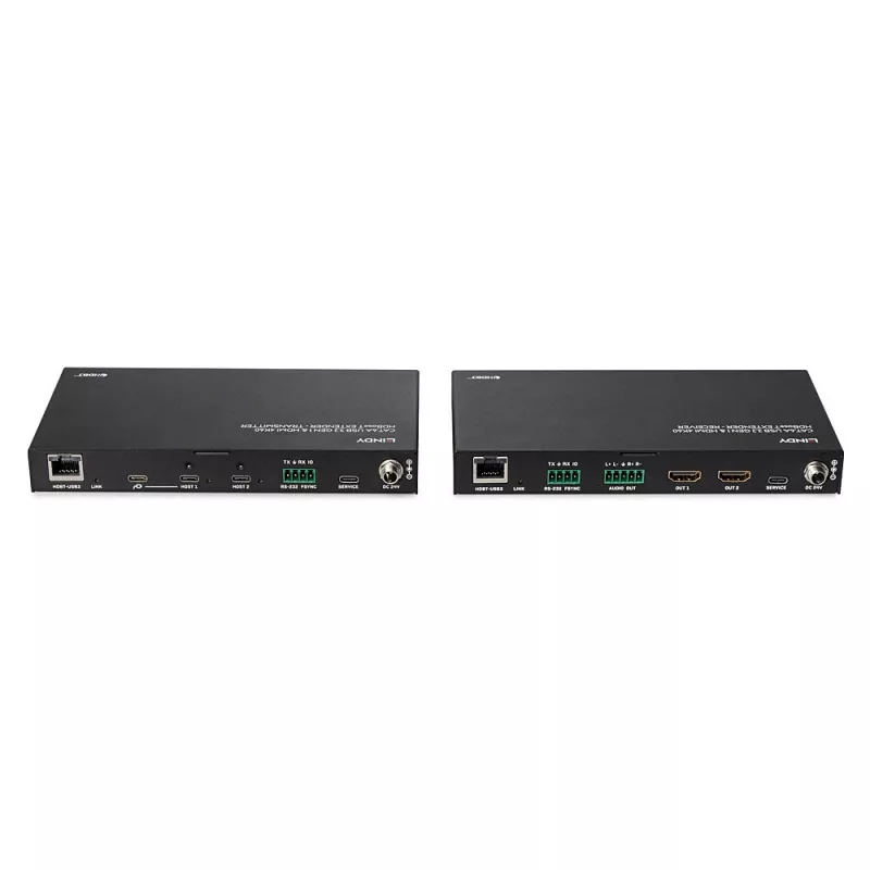 Network transmitter & receiver Lindy 100m Cat.6A 2 Host USB 3.2 Gen 1 & HDMI 4K60