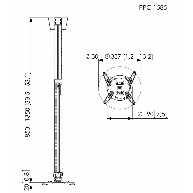 Projector Ceiling Mount Vogel's PPC 1585 Silver