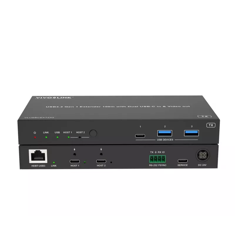 KVM extender Vivolink VLUSBCEXT2X2 USB 2.0 1920x1200 150m