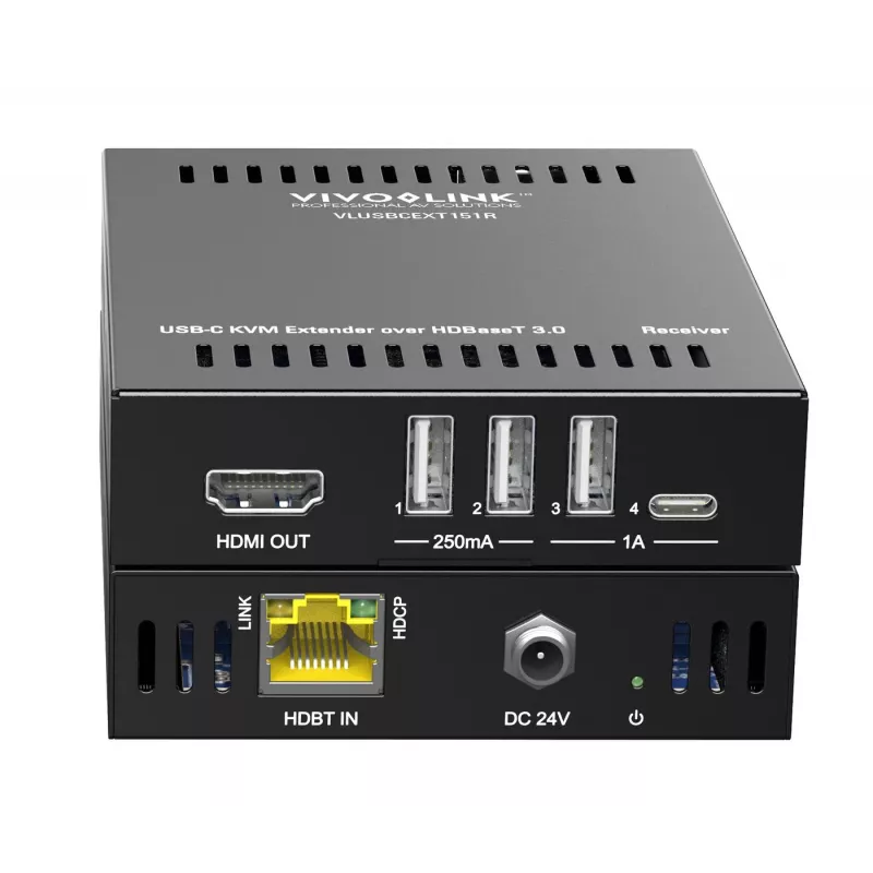 KVM extender Transmitter & receiver Vivolink VLUSBCEXT151 HDMI USB Wired 70m