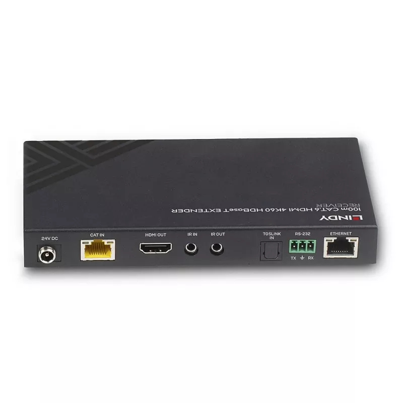 AV receiver Lindy 100m Cat.6 HDMI 4K60 Audio IR RS-232 HDBaseT Receiver