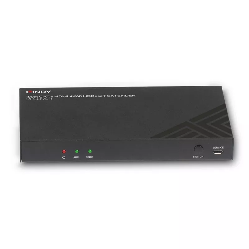 AV receiver Lindy 100m Cat.6 HDMI 4K60 Audio IR RS-232 HDBaseT Receiver