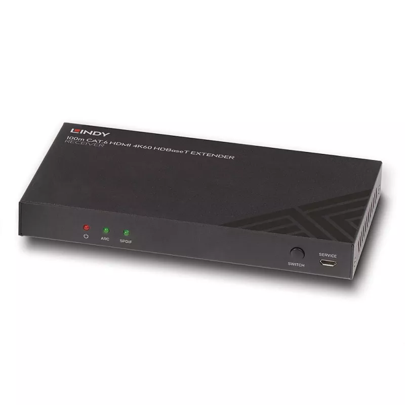 AV receiver Lindy 100m Cat.6 HDMI 4K60 Audio IR RS-232 HDBaseT Receiver