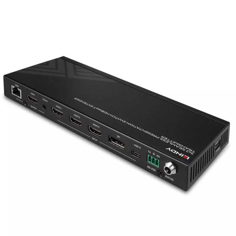 AV transmitter Lindy 5 Port Seamless Presentation Switch HDBaseT Extender 3840 x 2160 pixels