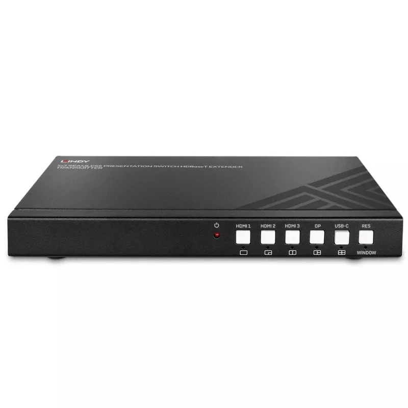 AV transmitter Lindy 5 Port Seamless Presentation Switch HDBaseT Extender 3840 x 2160 pixels