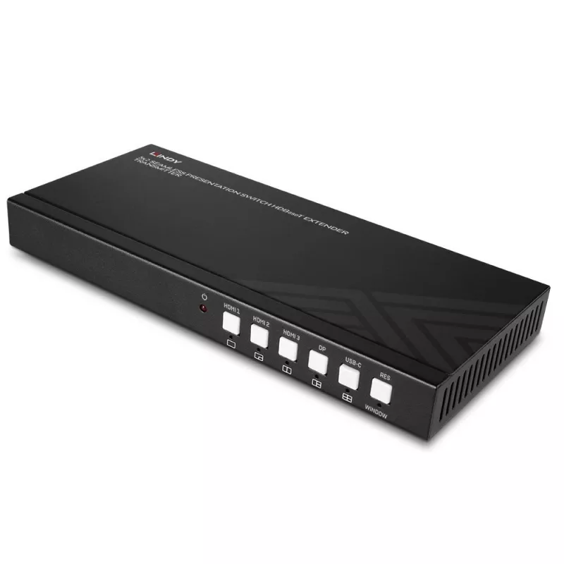 AV transmitter Lindy 5 Port Seamless Presentation Switch HDBaseT Extender 3840 x 2160 pixels